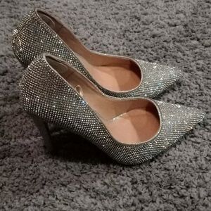 Shiny Silver steve madden heels